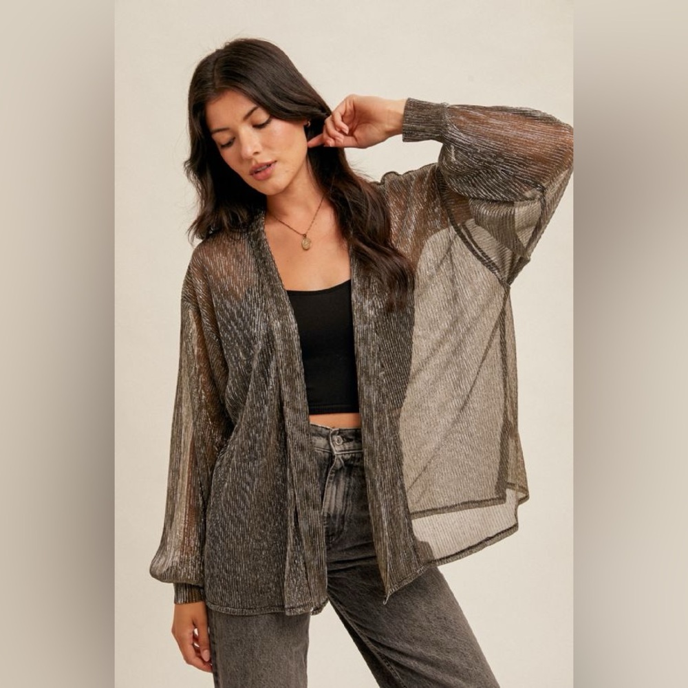 Eyeshadow Metallic Sheer Blouse